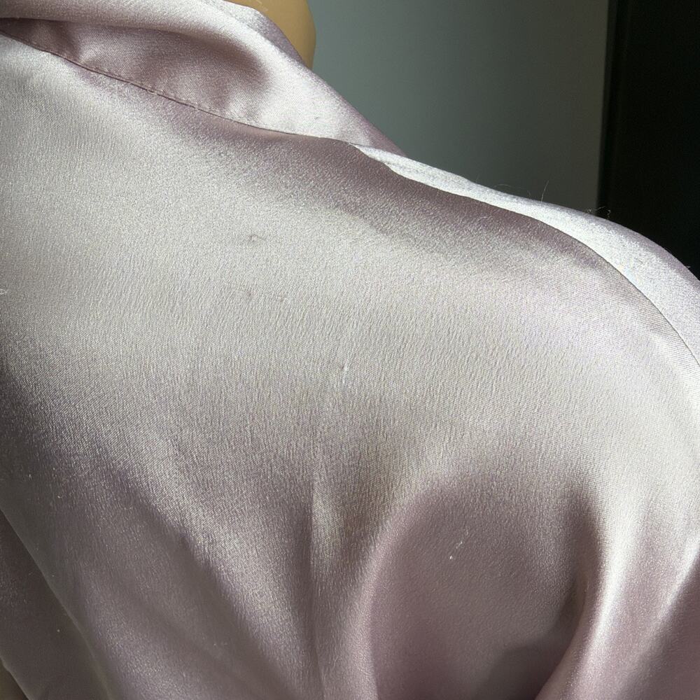 Victorias Secret Satin Robe 3/4 Sleeves XS /S Mid Thigh Length Pink Pockets READ - Picture 9 of 15